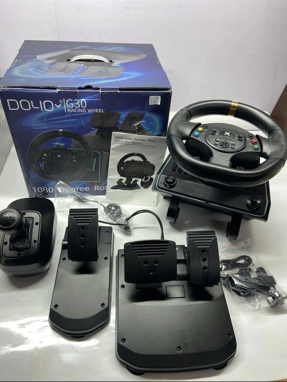 Doyo G30 Racing Wheel with Pedals and Shifter - Black
